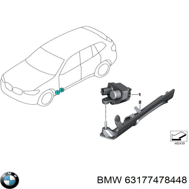 63177478448 BMW Ліхтар підсвічування ніг, передній