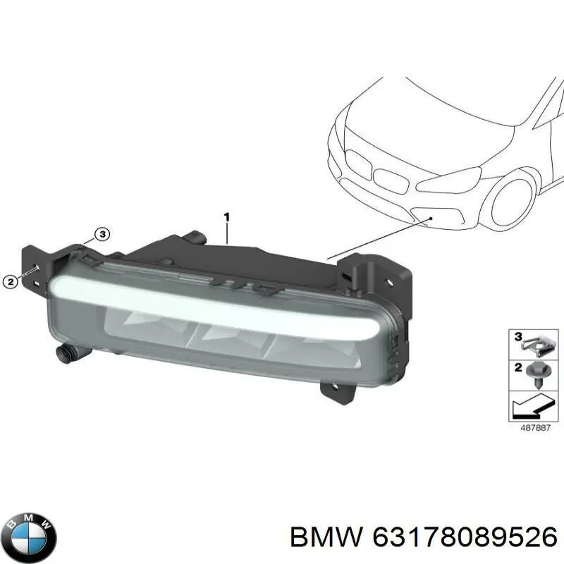 63178089526 BMW Фара протитуманна, права