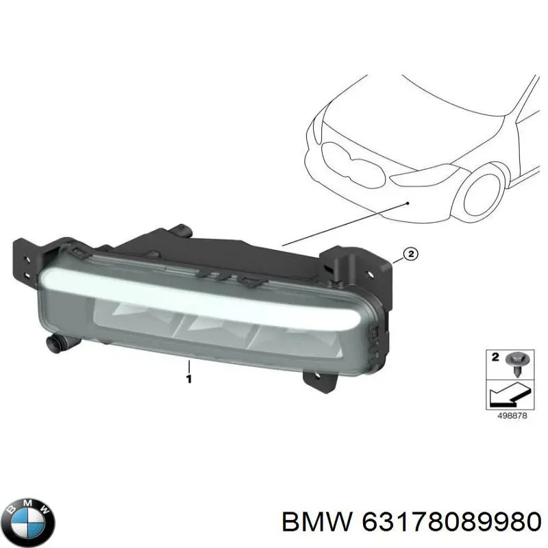63178089980 BMW Фара протитуманна, права