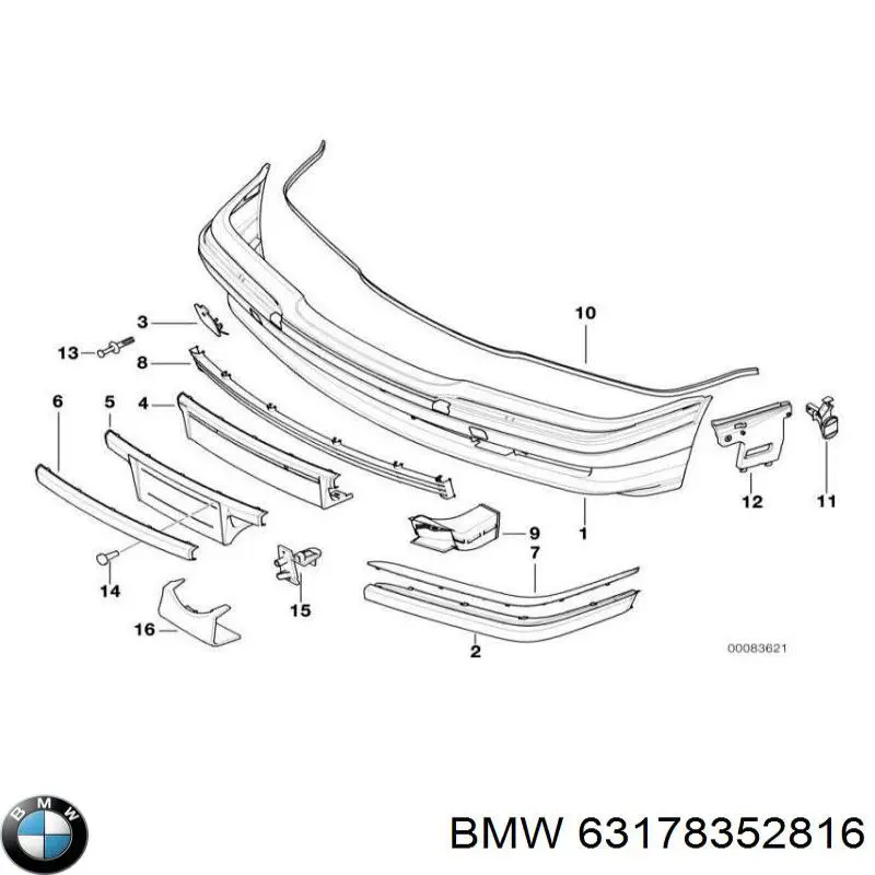 Кронштейн кріплення протитуманною фари, правої на BMW 7 (E38)