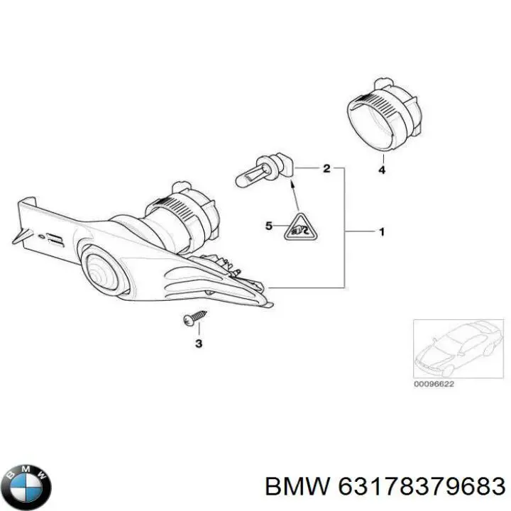 Купити 63178379683 BMW Фара протитуманна, ліва