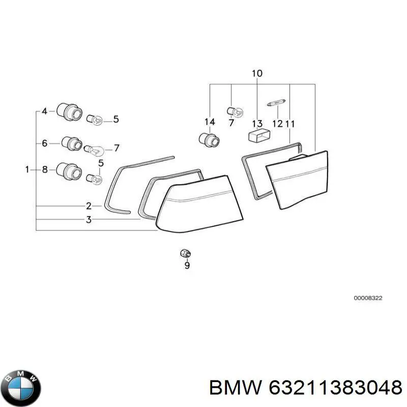 Стоп задній на BMW 8 (E31)