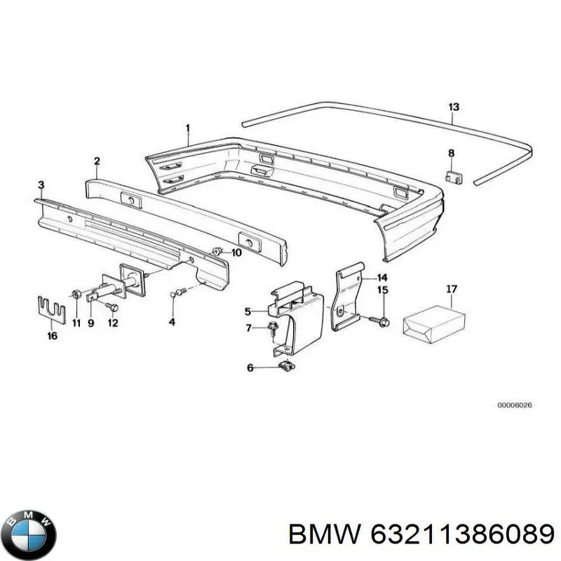 Ліхтар задній лівий BMW 63211386089 ціна, від 44.34 USD