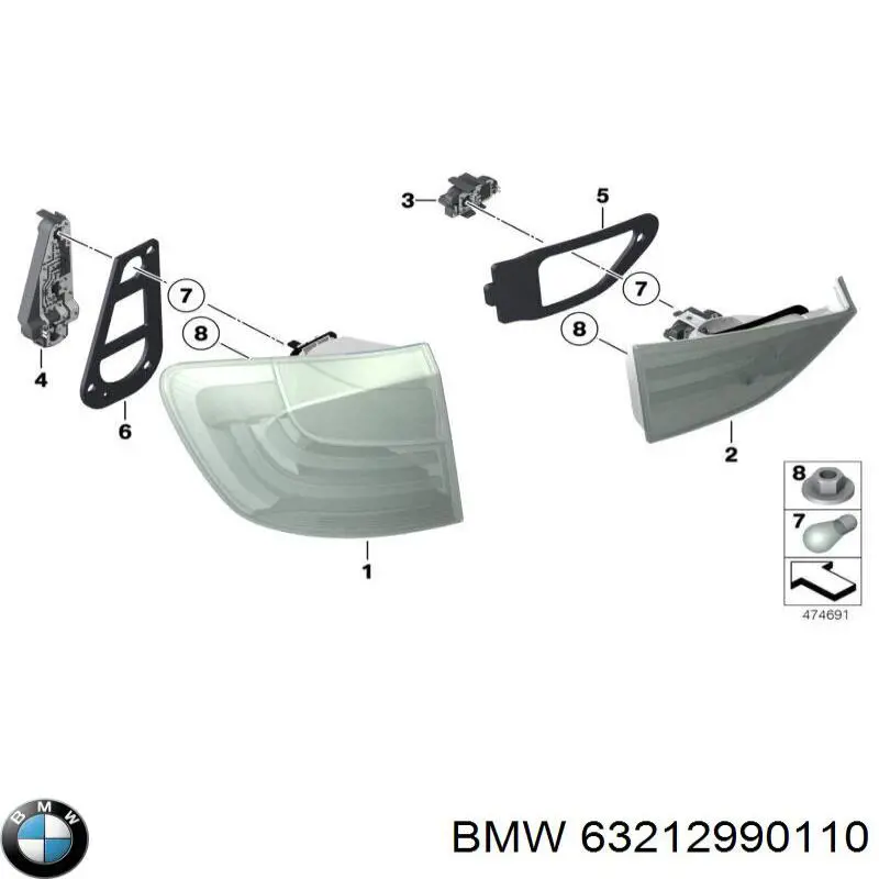 Ліхтар задній правий, зовнішній на BMW X1 (E84)