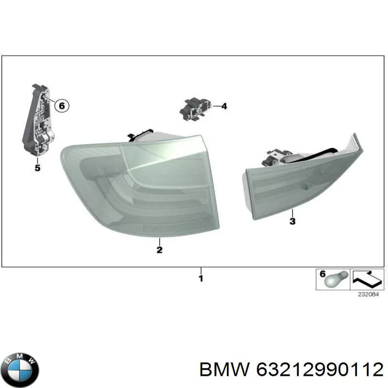 63212990112 BMW Фара задня права зовнішня