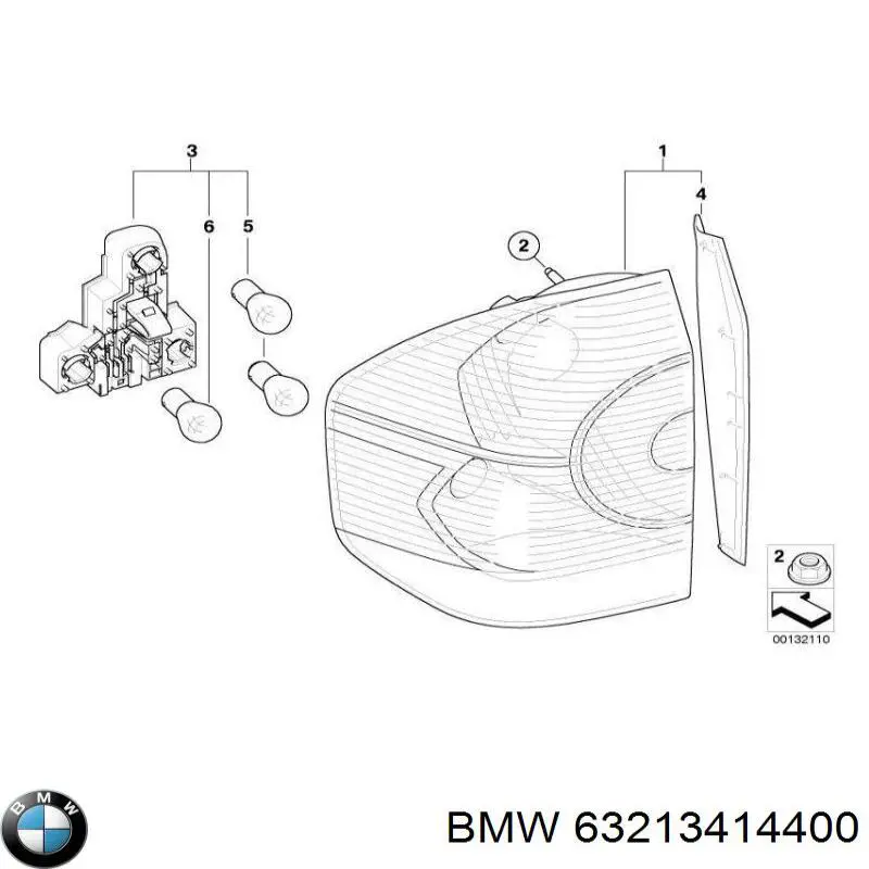63213418440 BMW Задній правий зовнішній ліхтар