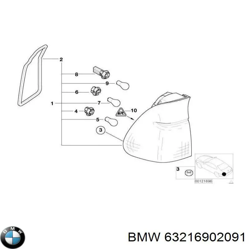Купити 63216902091 BMW Ліхтар задній