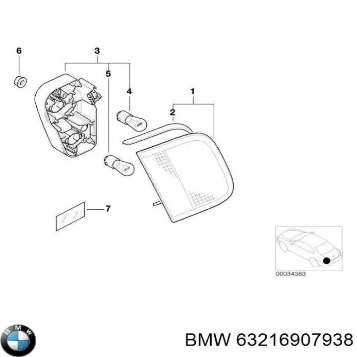 6907938 BMW Цоколь (патрон) заднього ліхтаря
