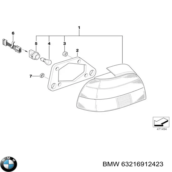 63216912423 BMW Задня ліва фара