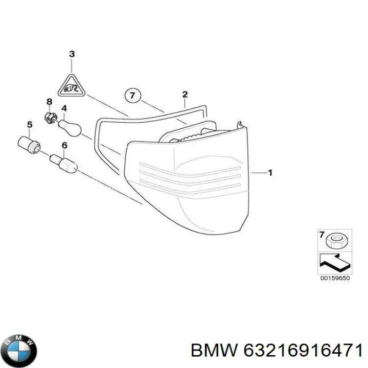 Правий покажчик повороту - лампа BMW 63216916471 ціна, від 16.26 USD