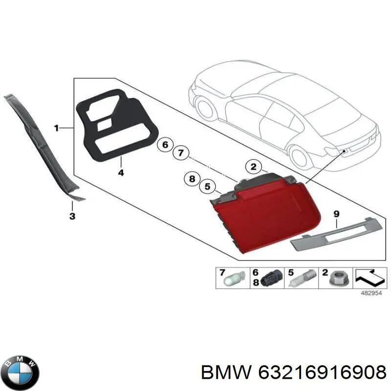 Купити 63216916908 BMW Стоп задній