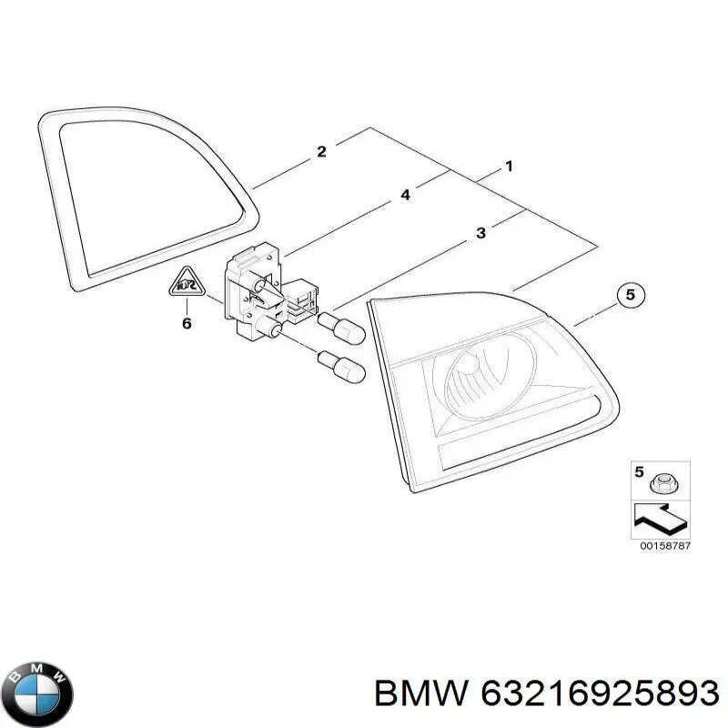 Ліхтар задній лівий, внутрішній на BMW 5 (E61)