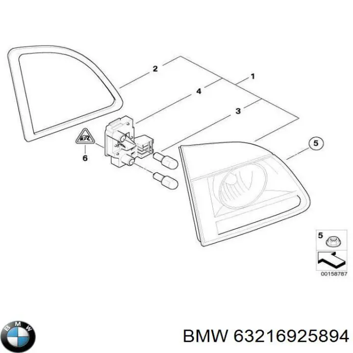 Ліхтар задній внутрішній правий на BMW 5 (E61)