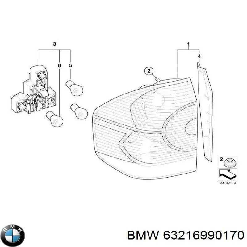 Ліхтар задній правий, зовнішній BMW 63216990170 ціна, від 87.10 USD