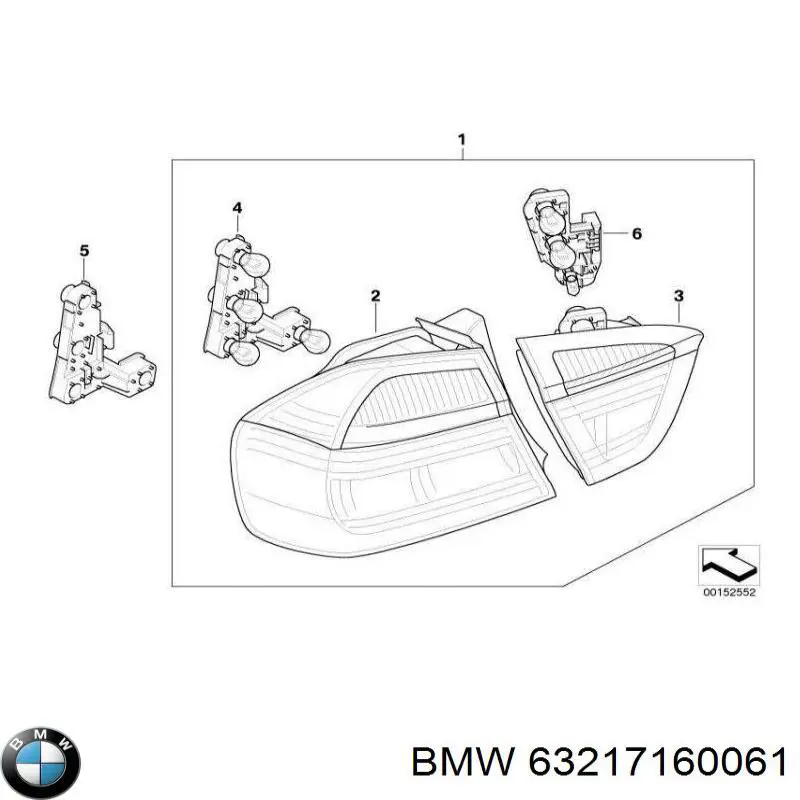 Купити 63217160061 BMW Ліхтар задній