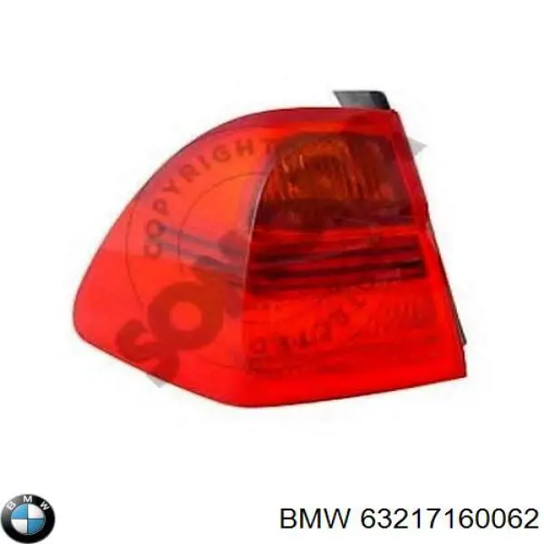 Ліхтар задній правий, зовнішній BMW 63217160062 ціна, від 89.01 USD