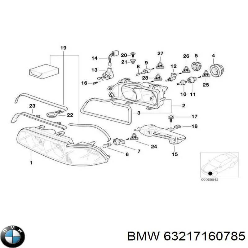 Лампочка галогенна BMW 63217160785 ціна, від 3.54 USD