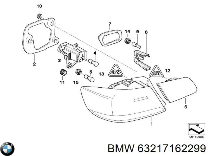 Стоп задній BMW 63217162299 ціна, від 174.10 USD