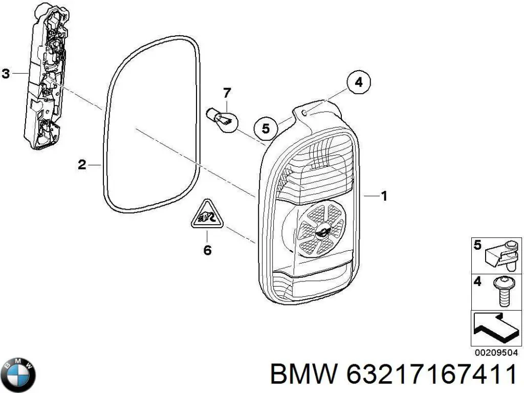Лівий стоп 63217167411 BMW