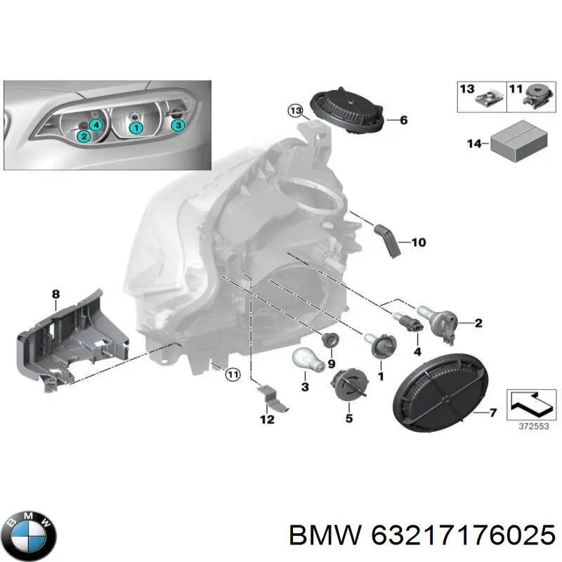 Купити 63217176025 BMW Лампочка переднього габариту