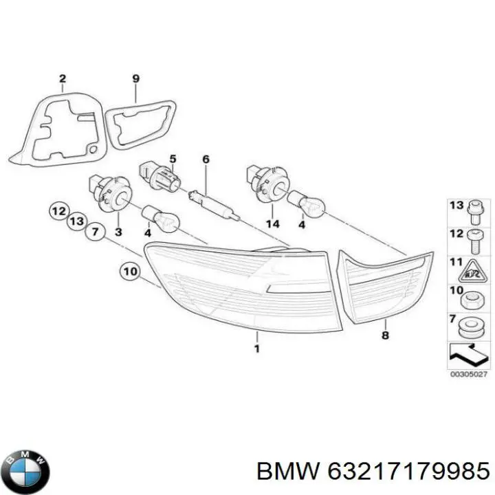 Ліхтар задній лівий 63217179985 BMW