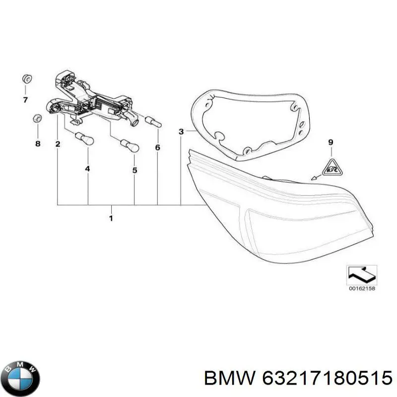 Ліхтар задній лівий 63217361593 BMW