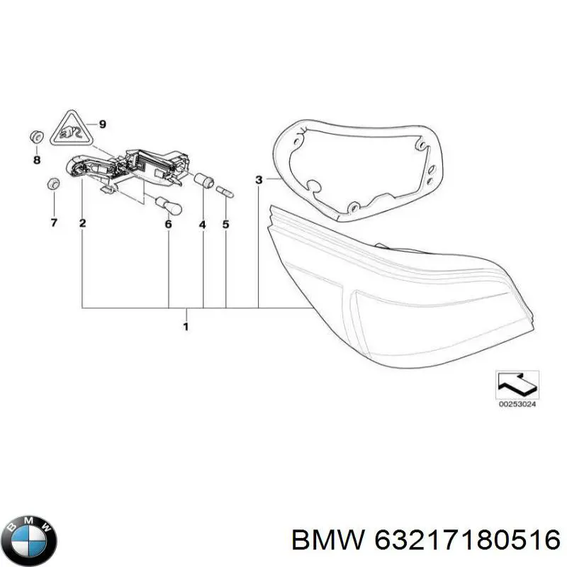 Ліхтар задній правий, зовнішній BMW 63217180516 ціна, від 151.99 USD