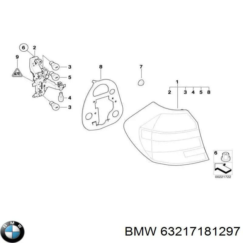 63217181297 BMW Задня ліва фара