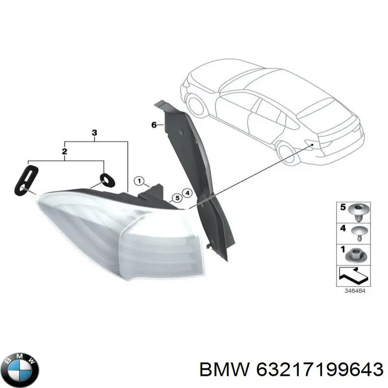 Ліхтар задній BMW 63217199643 ціна, від 253.39 USD