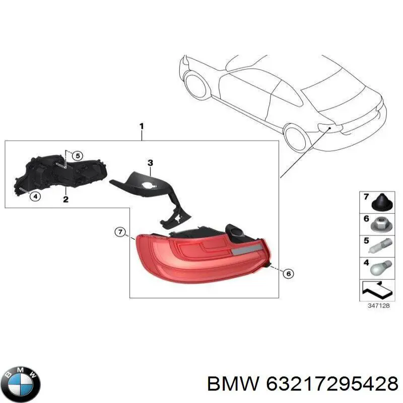 Задня права фара 63217295428 BMW