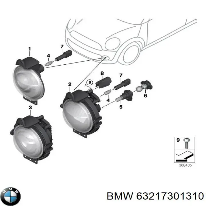 Лампочка галогенова, дальній/ближній 63217301310 BMW