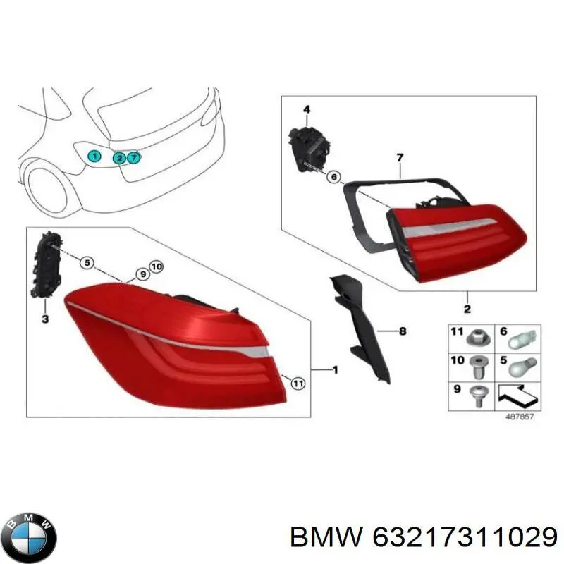 63217311029 BMW Задня ліва фара