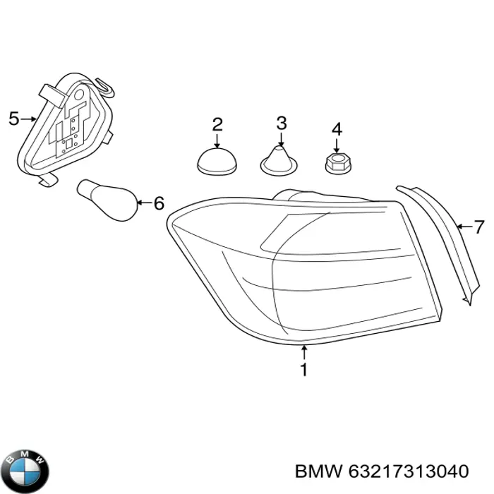 63217313040 BMW Задній правий зовнішній ліхтар
