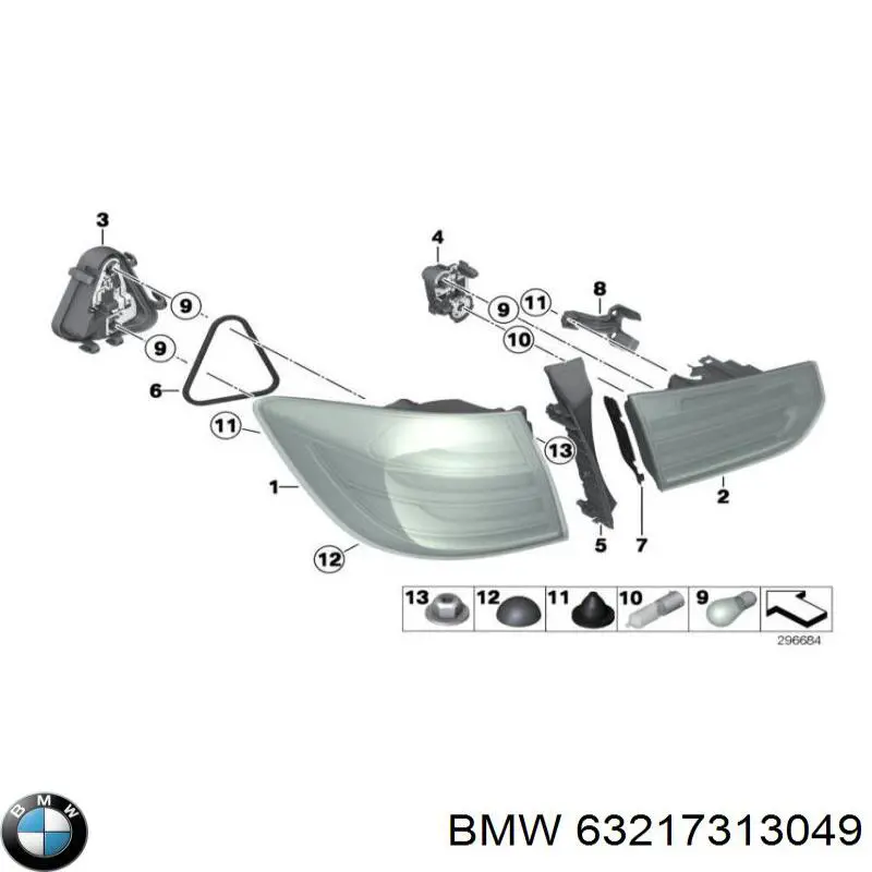 Ліхтар задній лівий BMW 63217414021 ціна, від 127.42 USD