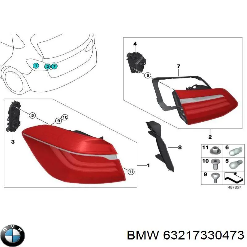 Купити 63217330473 BMW Ліхтар задній