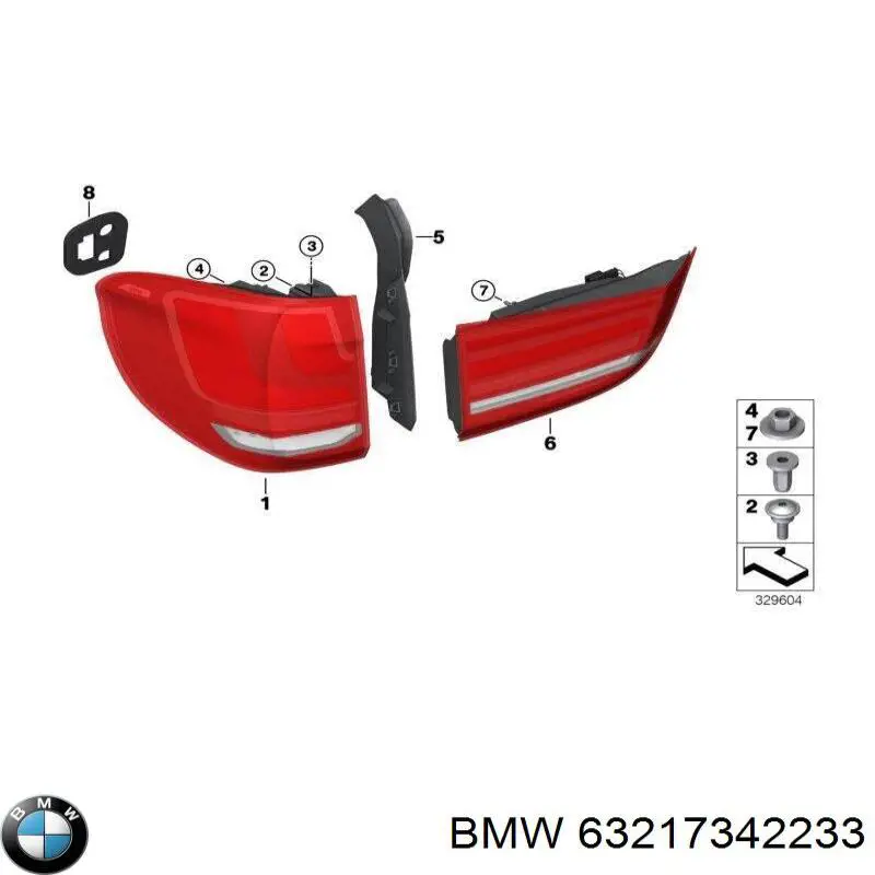 7342233 BMW Накладка під задній ліхтар, лівий