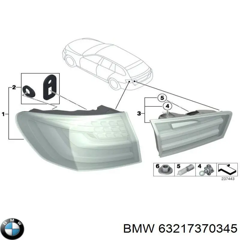 Купити 63217370345 BMW Лівий стоп