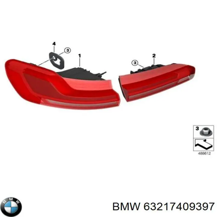 63217409397 BMW Задній лівий зовнішній ліхтар