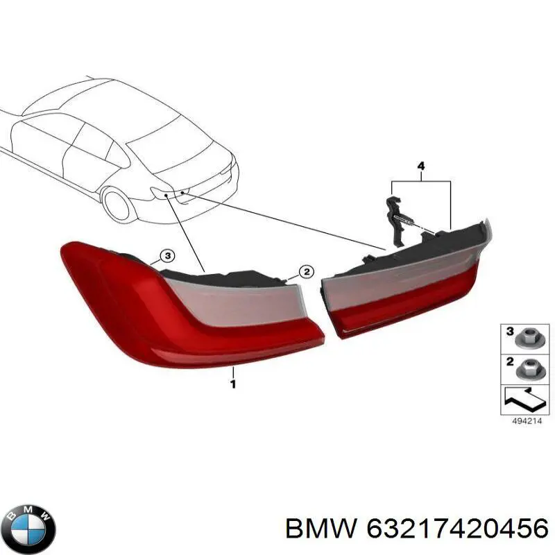 Стоп задній BMW 63217420456 ціна, від 38.00 USD
