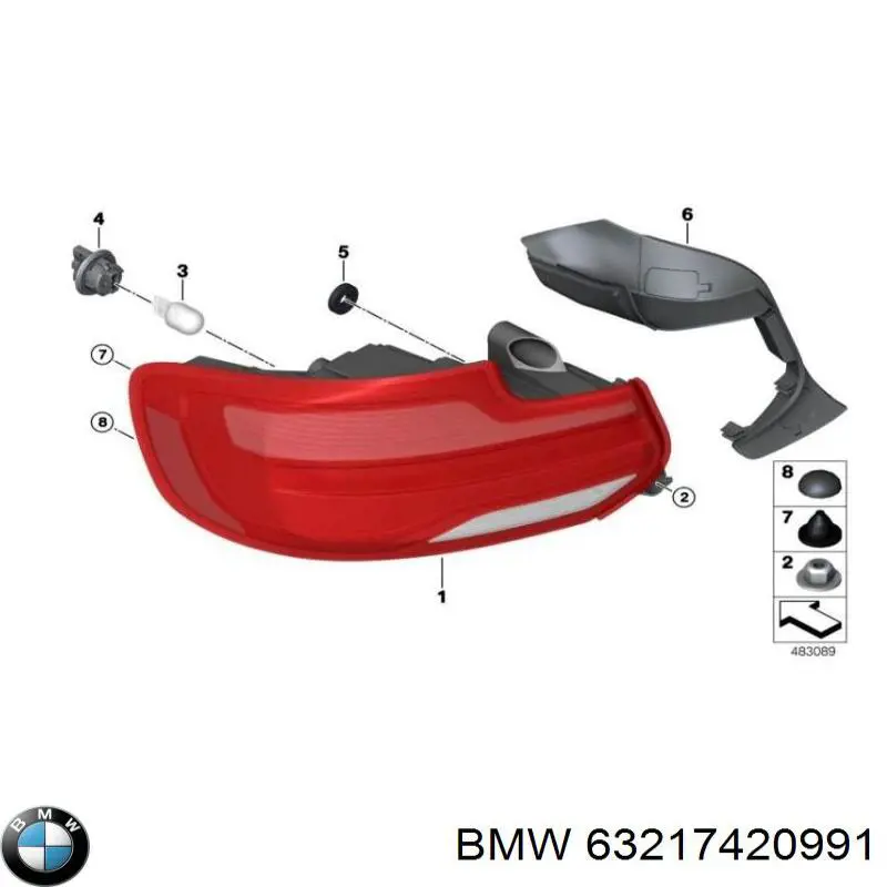 7420991 BMW Задня ліва фара