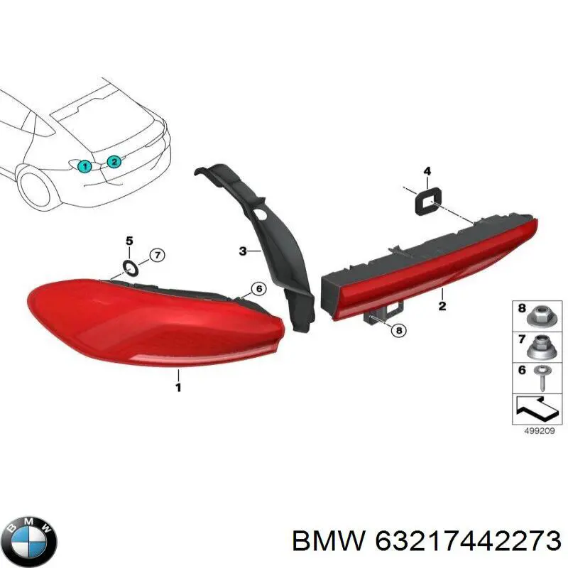 Купити 7442273 BMW Ліхтар задній