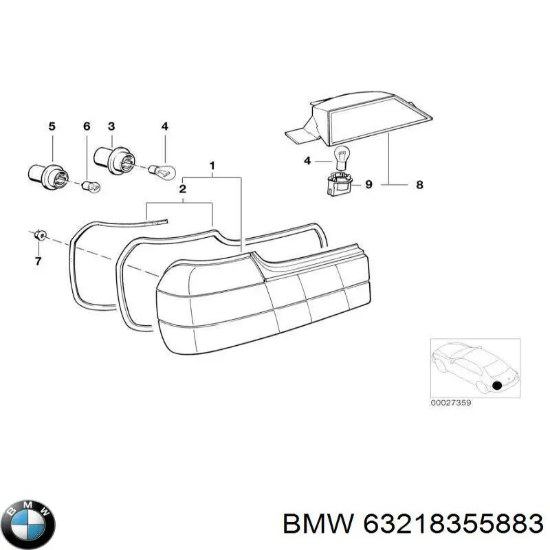 Цоколь (патрон) заднього ліхтаря на BMW 7 (E32)