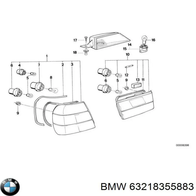 Купити 63218355883 BMW Цоколь (патрон) заднього ліхтаря