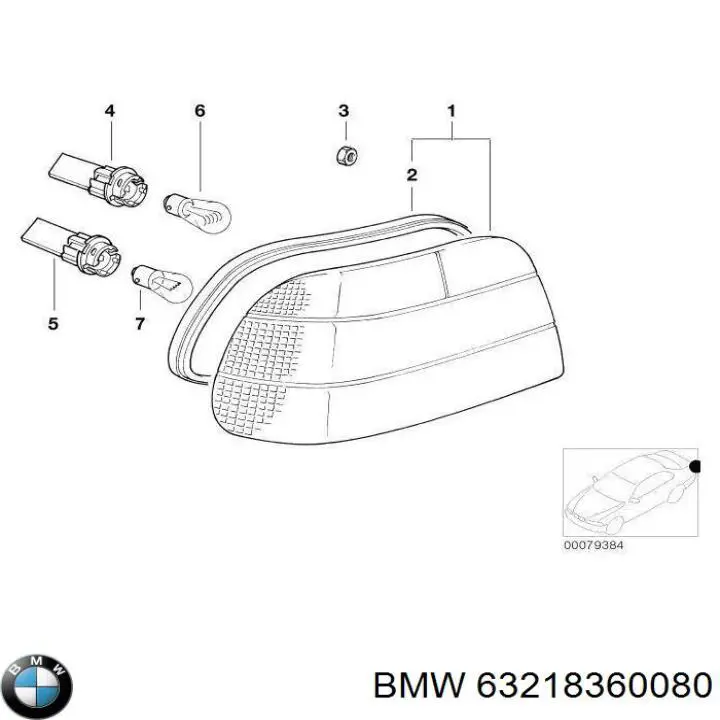 Ліхтар задній правий на BMW 7 (E38)
