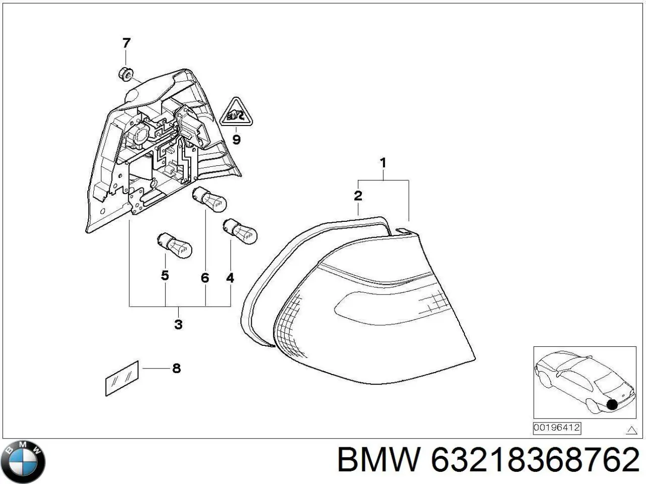 Купити 63218368762 BMW Стоп задній