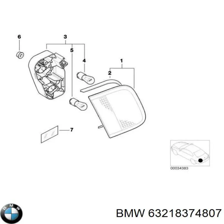 Плата заднього ліхтаря, контактна BMW 63218374807 ціна, від 10.00 USD