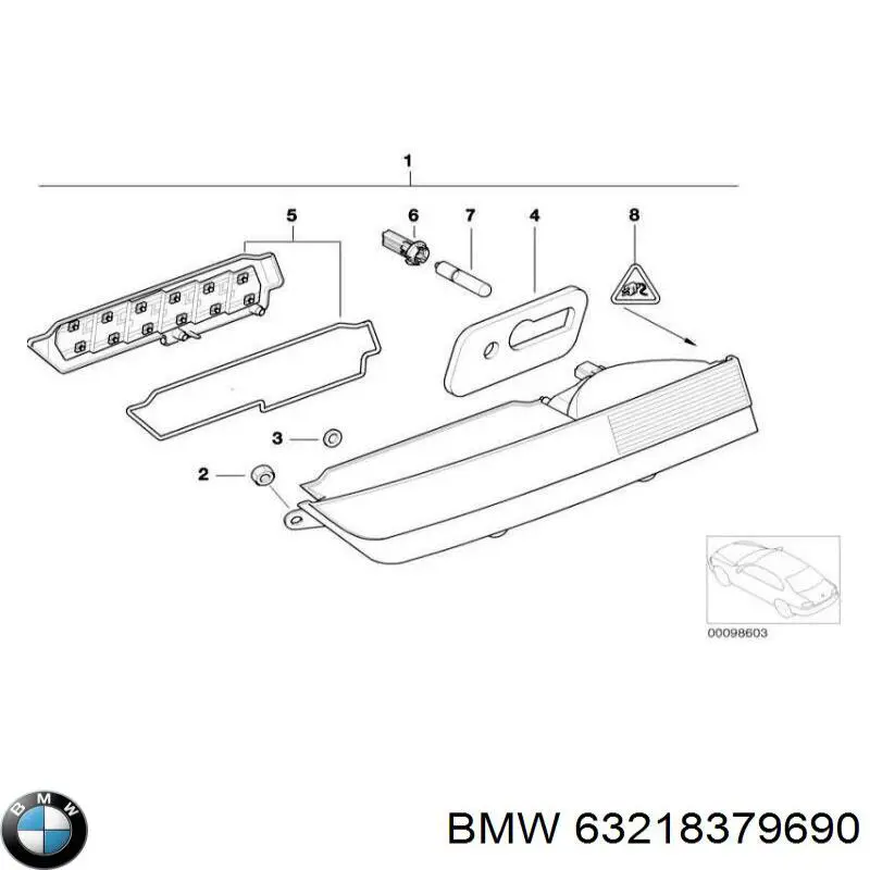 Ліхтар задній правий, внутрішній 63217164742 BMW