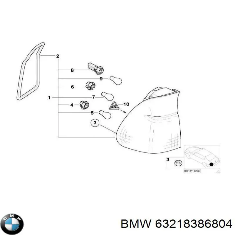 Правий покажчик повороту - лампа BMW 63218386804 ціна, від 13.60 USD