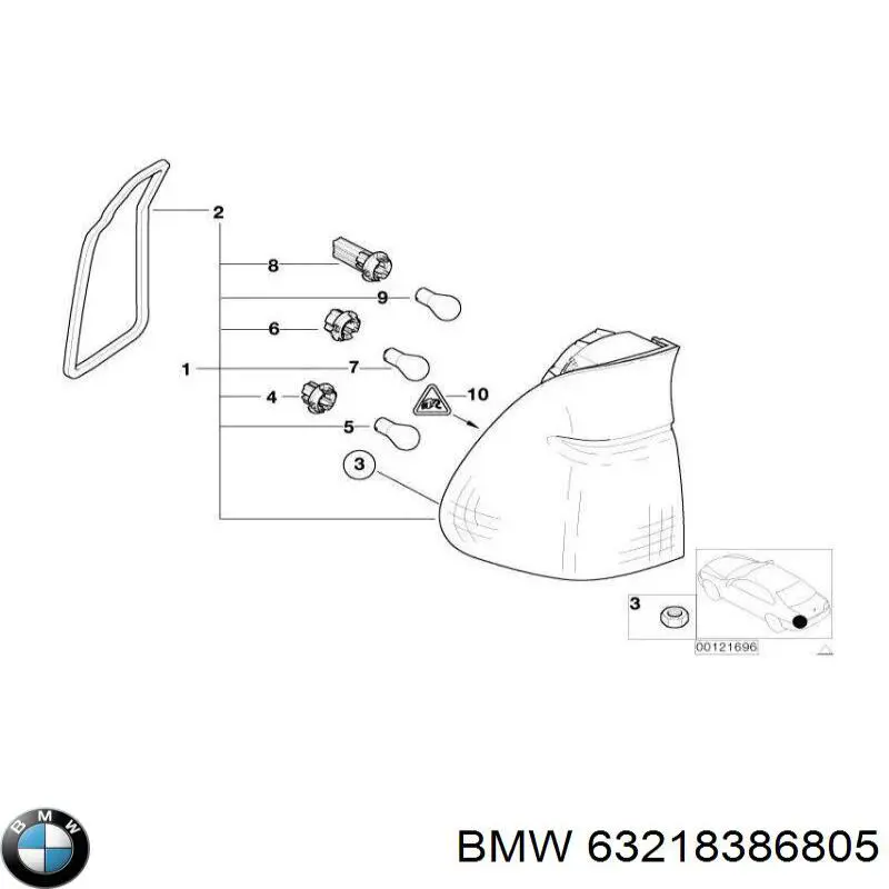 Правий покажчик повороту - лампа BMW 63218386805 ціна, від 39.48 USD
