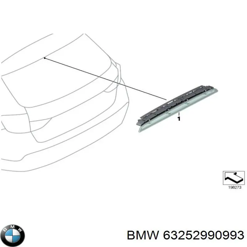 63252990993 BMW стоп-сигнал заднього скла